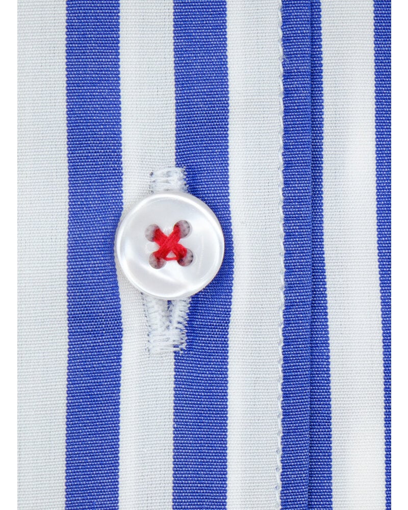 XOOS Chemisier femme à rayures bâton bleu ciel