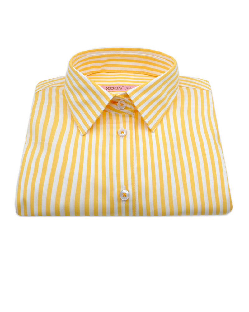 XOOS Women's yellow stick striped blouse