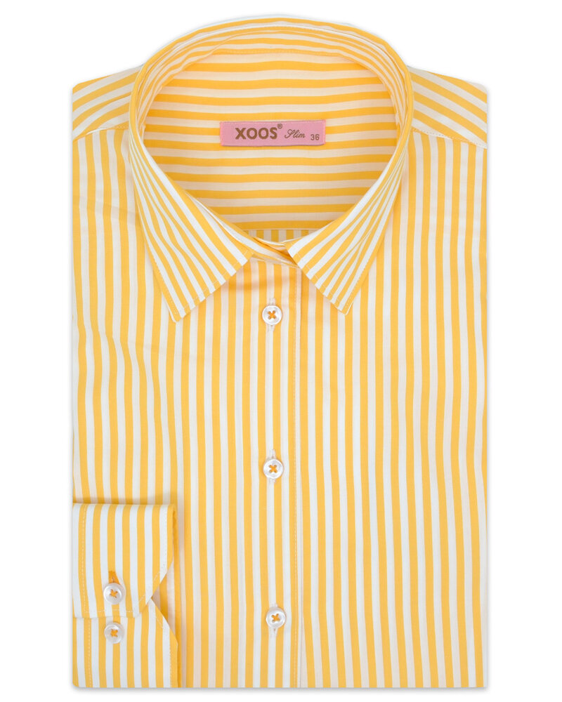 XOOS Women's yellow stick striped blouse