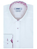 XOOS Chemise homme blanche à doublure florale rose (Double Retors)