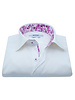 XOOS Chemise homme blanche à doublure florale rose (Double Retors)