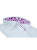 XOOS Chemise homme blanche à doublure florale rose (Double Retors)