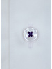 XOOS Chemise homme blanche à doublure florale violette (Double Retors)