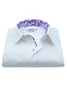 XOOS Chemise homme blanche à doublure florale violette (Double Retors)