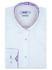 XOOS Chemise homme blanche à doublure florale violette (Double Retors)