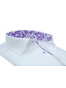 XOOS Chemise homme blanche à doublure florale violette (Double Retors)