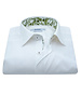 XOOS Chemise homme blanche à doublure florale verte (Double Retors)