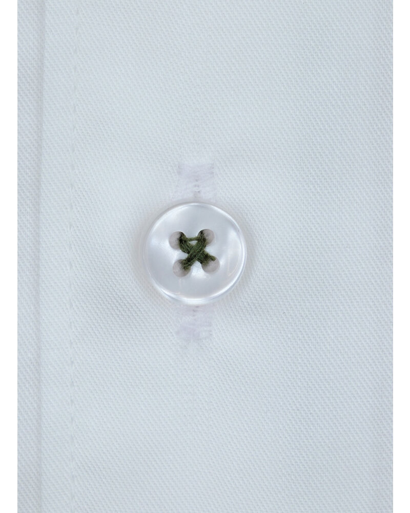 XOOS Chemise homme blanche à doublure florale verte (Double Retors)