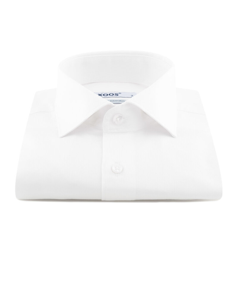 XOOS Chemise homme blanche à poignets mousquetaire et col Italien (Double Retors)