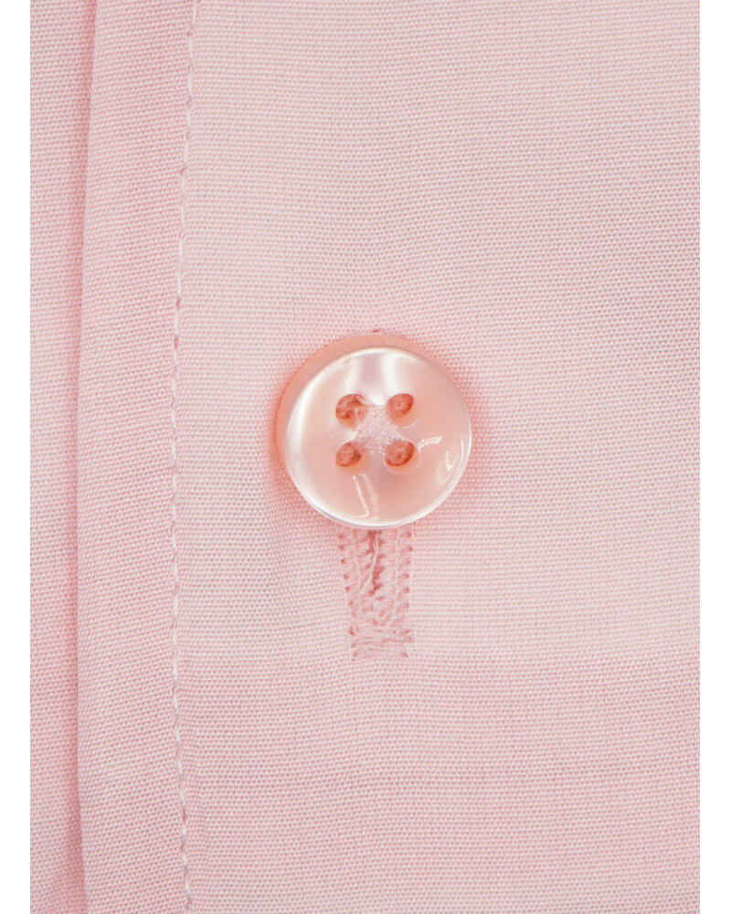 XOOS Chemise homme en popeline rose et col droit ouvert (Double Retors)