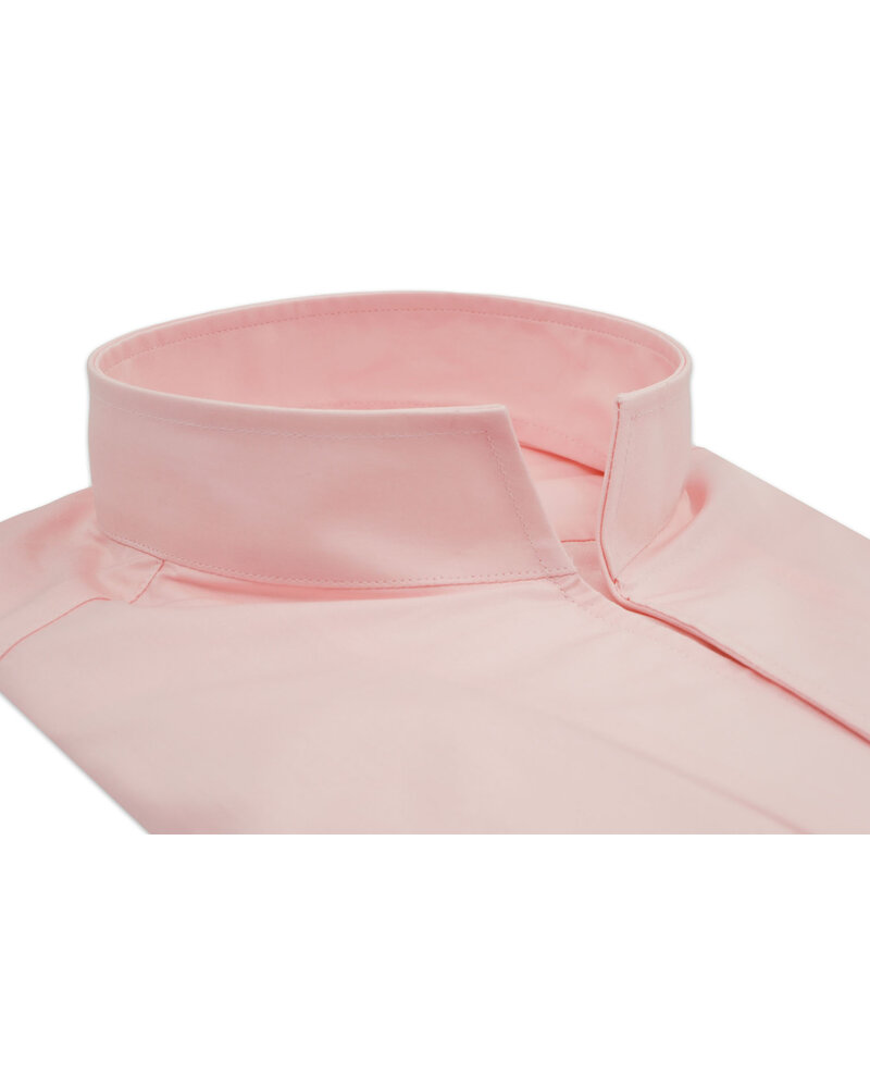 XOOS Chemise homme en popeline rose et col droit ouvert (Double Retors)
