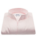 XOOS Men's pink gabardeen cotton dress shirt with straight open collar (Double Twisted)