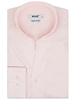 XOOS Chemise homme en gabardine rose et col droit ouvert (Double Retors)