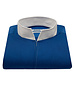 XOOS Men's electric blue financial dress shirt with straight open collar (Double twisted)