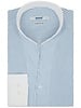 XOOS Chemise homme à rayure bleues et col blanc ouvert (Double Retors)