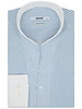XOOS Men's blue striped dress shirt with straight open collar (Double twisted)