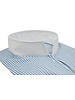 XOOS Men's blue striped dress shirt with straight open collar (Double twisted)