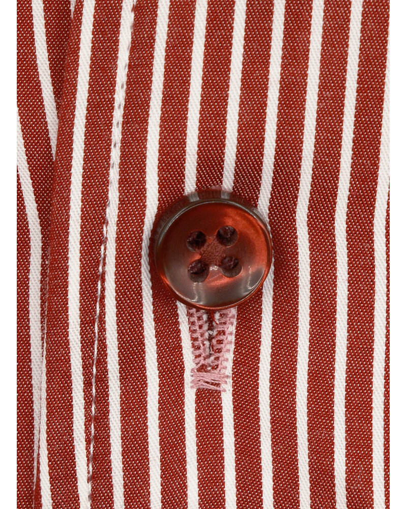 XOOS Chemise homme à rayure bourgogne et col blanc ouvert (Double Retors)