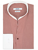 XOOS Chemise homme à rayure bourgogne et col blanc ouvert (Double Retors)