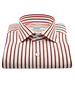 XOOS Men's Red stick striped dress shirt (Double twisted)