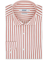 XOOS Men's Red stick striped dress shirt (Double twisted)