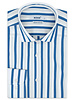 XOOS Chemise homme blanche à rayures baton bleus (Double Retors)