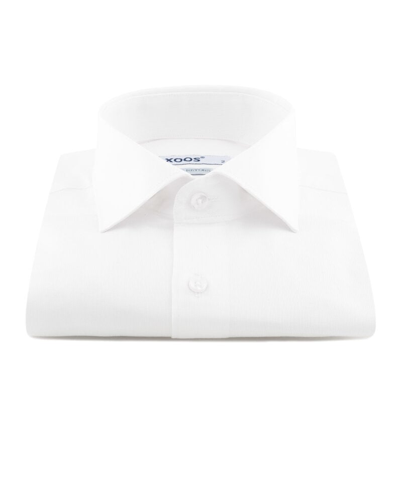 XOOS Chemise homme blanche à poignets mousquetaire et col Italien (Double Retors)