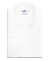 XOOS Men's white Cutaway Collar and French cuffs dress shirt  (Double Twisted)