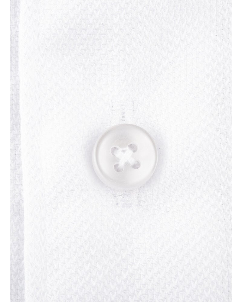 XOOS Chemise homme blanche à col Italien (Nid d'abeille Double Retors)
