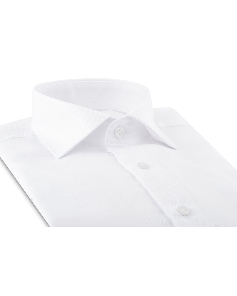 XOOS Men's white Cutaway Collar dress shirt  (Double Twisted honeycomb cotton)