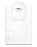 XOOS Chemise homme blanche à col Italien (Nid d'abeille Double Retors)
