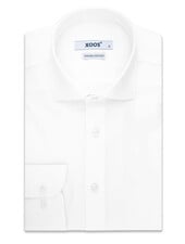XOOS Men's white Cutaway Collar dress shirt  (Double Twisted honeycomb cotton)
