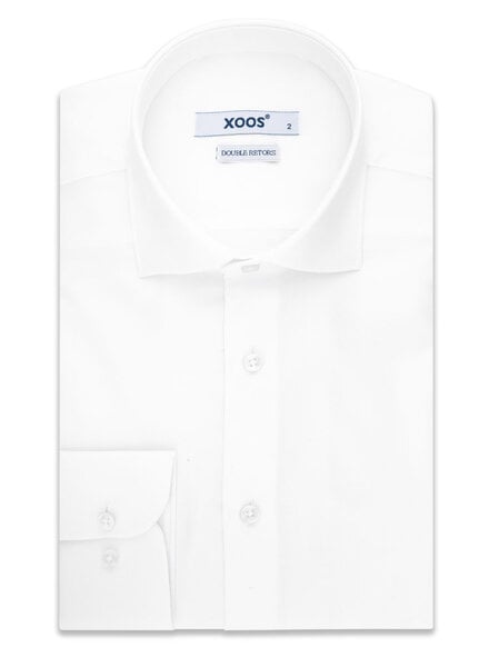 XOOS Men's white Cutaway Collar dress shirt  (Double Twisted honeycomb cotton)