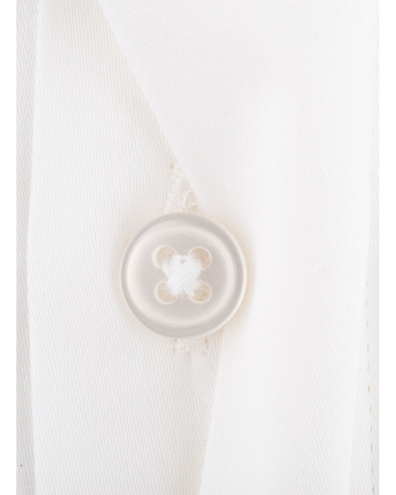 XOOS Men's white dress shirt and hidden placket (Sateen cotton)