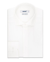 XOOS Chemise homme blanche et gorge cachée (Satin de coton)