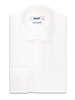 XOOS Men's white dress shirt and hidden placket (Sateen cotton)
