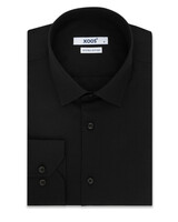 XOOS Chemise homme en popeline noire (Double Retors)