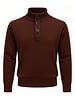 XOOS Brown Heritage button-neck pullover