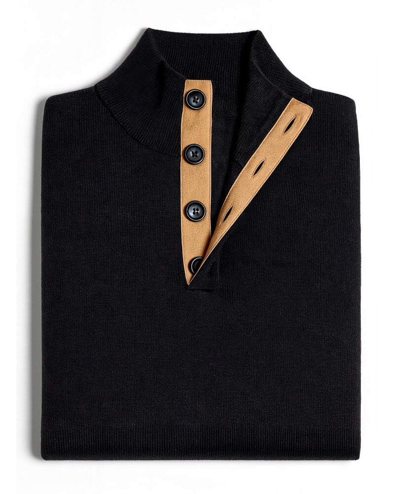 XOOS Black Heritage button-neck pullover