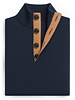 XOOS Navy blue Heritage button-neck pullover
