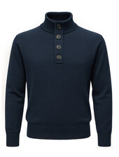 XOOS Navy blue Heritage button-neck pullover
