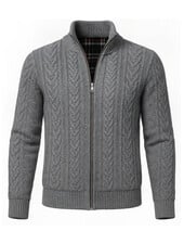 XOOS Cardigan zippé en tricot gris