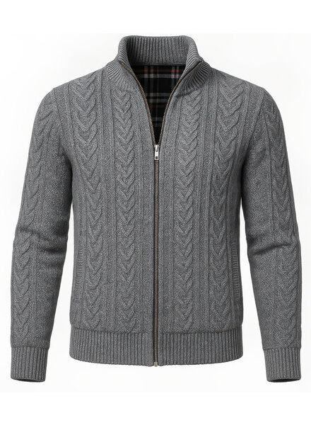 XOOS Gray knitted zip cardigan