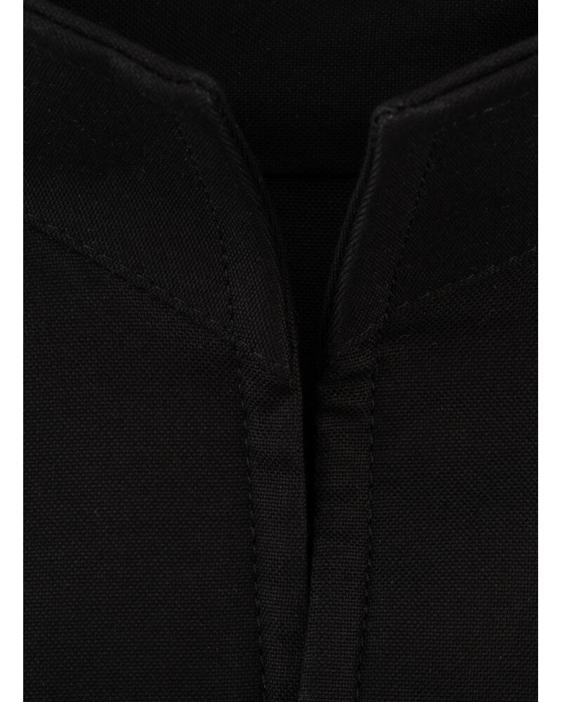 XOOS Chemise homme noire à col droit ouvert (Double Retors)