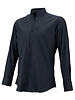 XOOS Chemise homme noire à col droit ouvert (Double Retors)
