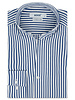 XOOS Chemise homme à rayures marine et à col droit ouvert (Double Retors)