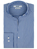 XOOS Men’s dark blue shirt with white stripes and open straight collar (Double Twisted)