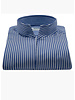 XOOS Men’s dark blue shirt with white stripes and open straight collar (Double Twisted)