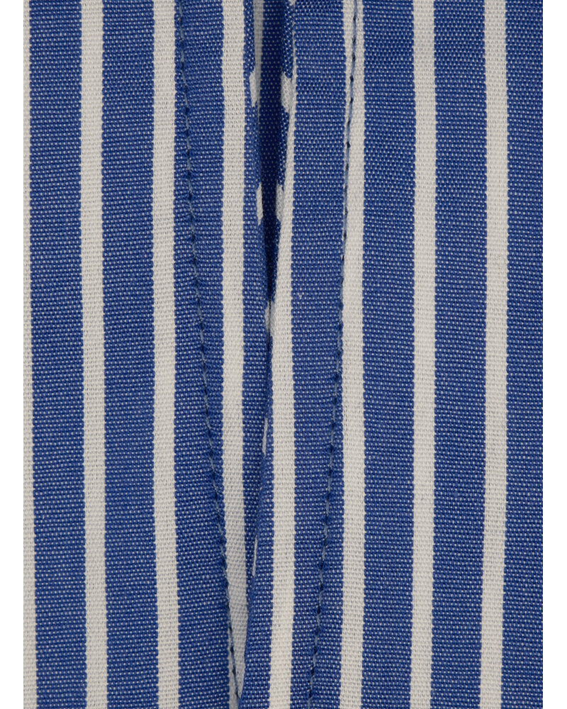 XOOS Men’s dark blue shirt with white stripes and open straight collar (Double Twisted)