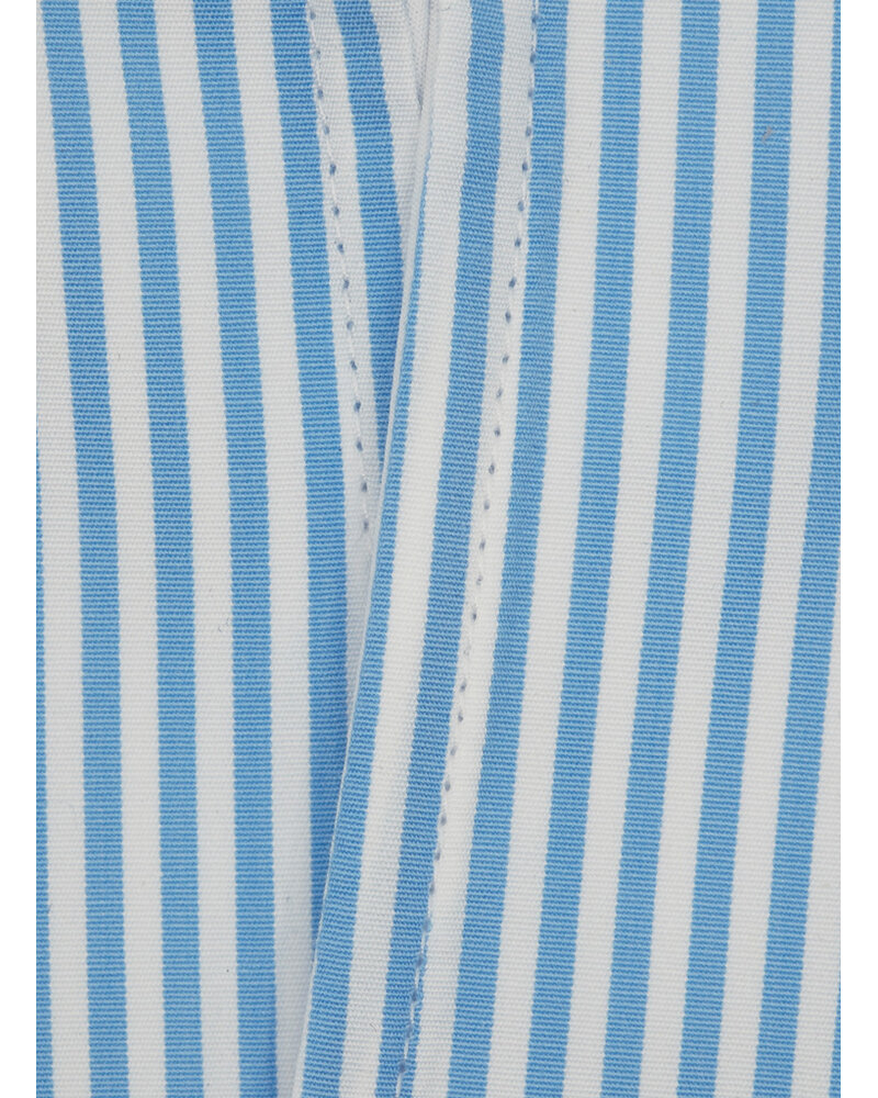 XOOS Chemise homme financière ciel à rayures et à col droit ouvert (Double Retors)